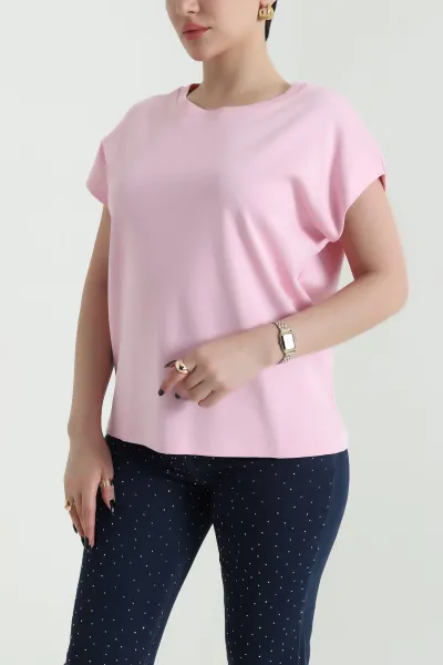 pembe-kompak-kadin-kolsuz-tisort-453296