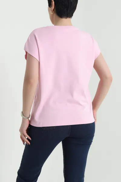 Pembe Kompak Kadın Kolsuz Tişört 453296