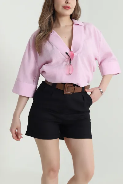 pembe-kruvaze-yaka-fakir-kol-fres-keten-kadin-bluz-464730