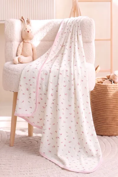 pembe-lale-desenli-tek-kat-raporlu-bebek-battaniye-467292