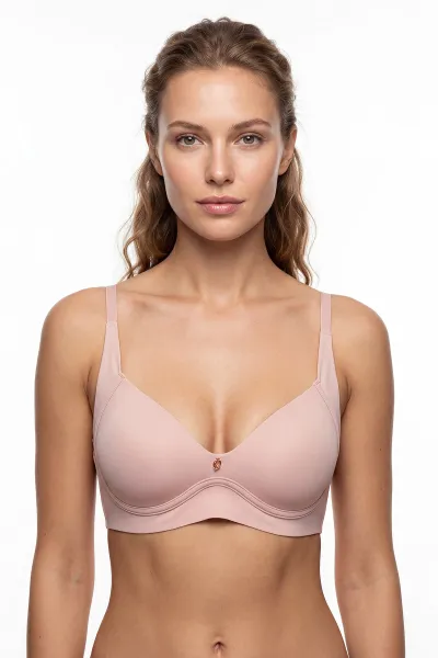 Pembe Lazer Kesim Hafif Destekli Sütyen 463338