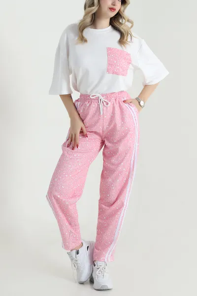 Pembe Leopar Desenli Oysho Kadın İkili Takım 472181