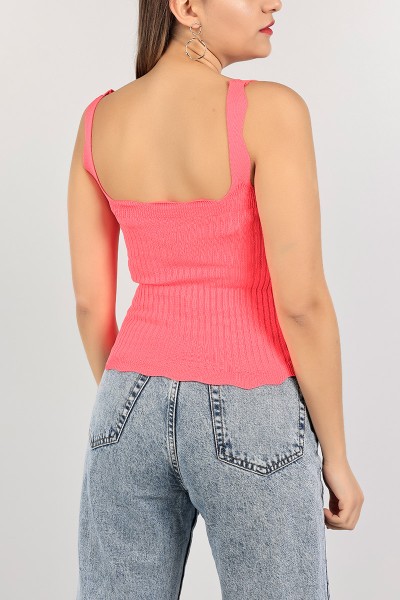 Pembe Likralı Askılı Bayan Üst 103719