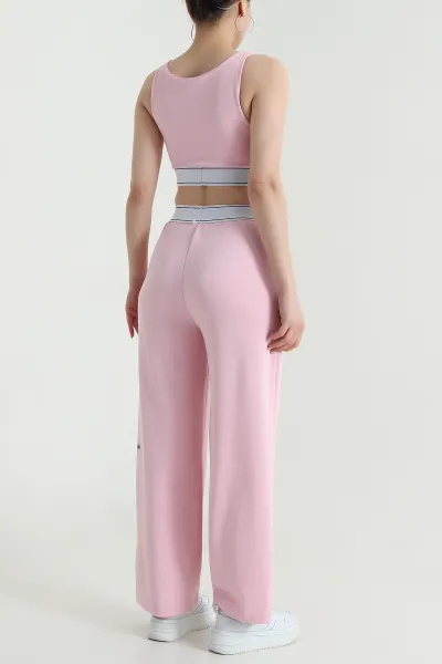 Pembe Likralı Cepli Modal Kadın İkili Takım 472715
