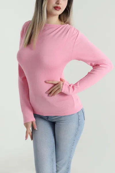 Pembe Lİkralı Kadın Body Bluz 490286
