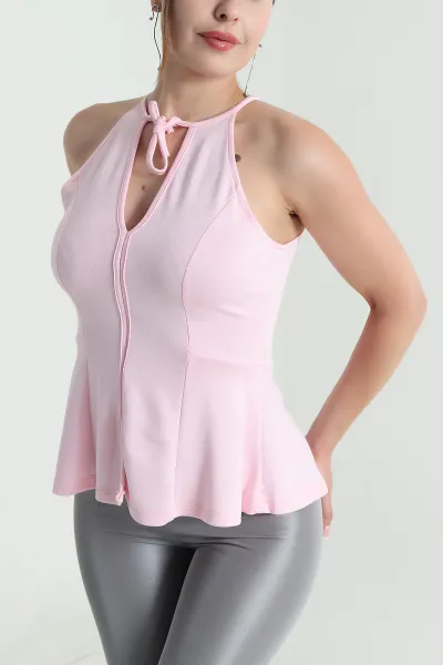 Pembe Likralı Modal Kadın Bluz 476039