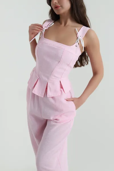 pembe-liyosel-keten-bluz-pantolon-kadin-ikili-takim-458895