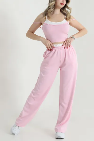 Pembe Modal Crop Pantolon İkili Takım 471990