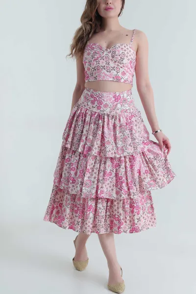 Pembe Modal Empirme Etek Crop İkili Takım 473624