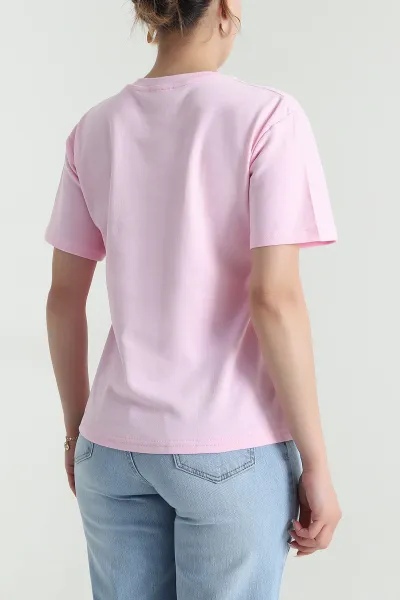 Pembe Modal İnterlok Kadın Tişört 478313