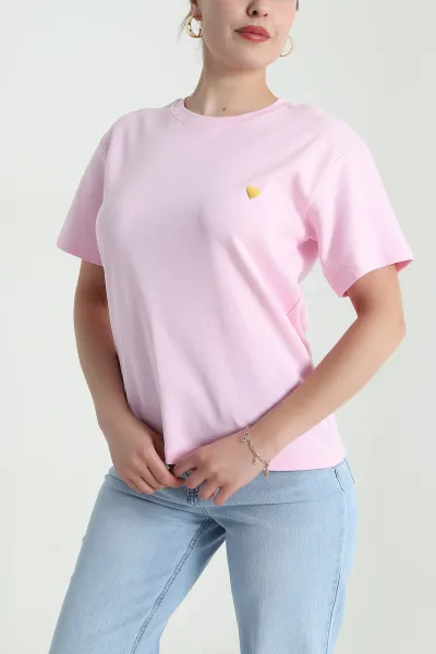 Pembe Modal İnterlok Kadın Tişört 478313