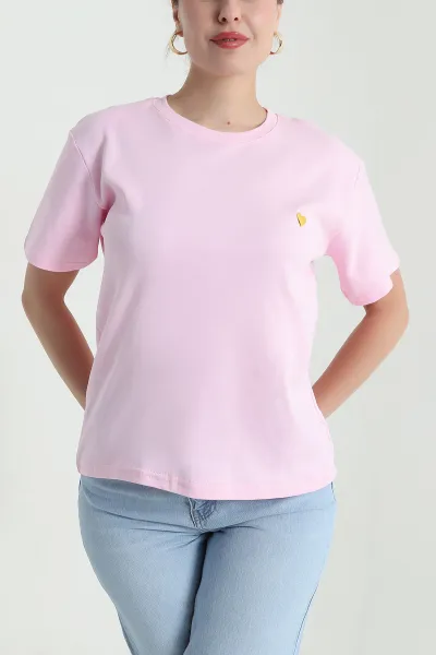 Pembe Modal İnterlok Kadın Tişört 478313