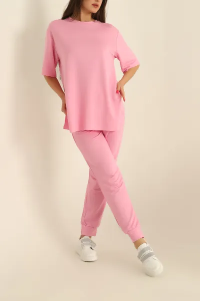 Pembe Modal Kumaş Bayan İkili Takım 278860