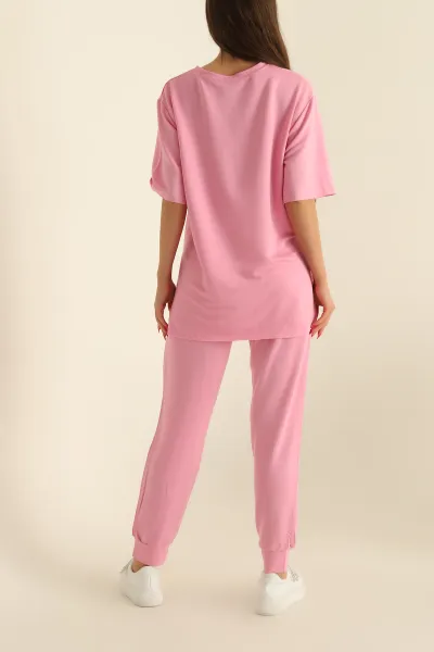 Pembe Modal Kumaş Bayan İkili Takım 278860