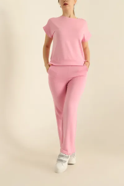 Pembe Modal Kumaş Bayan İkili Takım 281777
