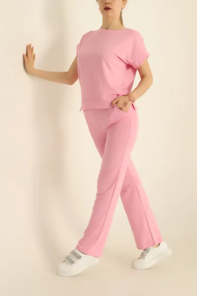 Pembe Modal Kumaş Bayan İkili Takım 281777