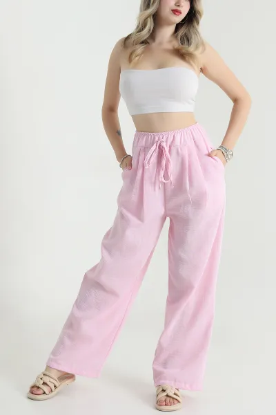 pembe-muslin-keten-kadin-pantolon-478050