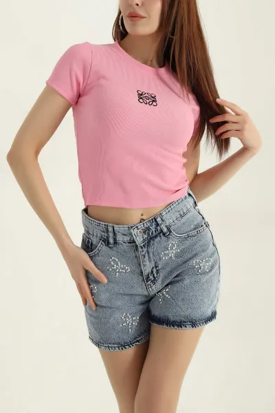 Pembe Nakışlı Ottoman Kadın Bluz 362940