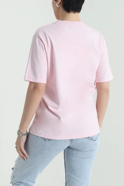 Pembe Nakışlı Süprem Kadın Tişört 451319