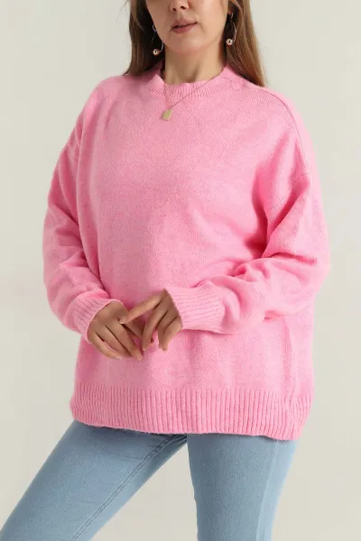 Pembe Örme Triko Kadın Kazak 408892