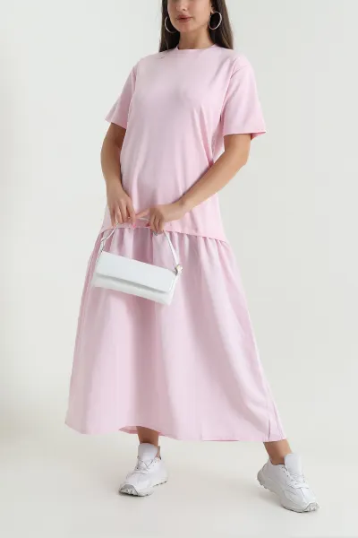 Pembe Oysho Kumaş Garnili Kadın Elbise 468251