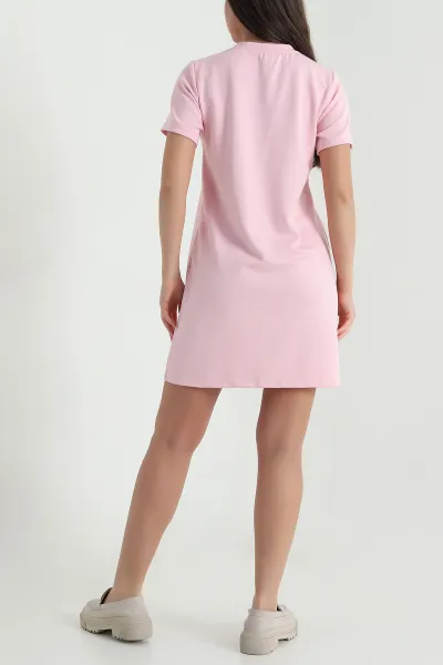 Pembe Oysho Nakış Detay Kadın Elbise 459703