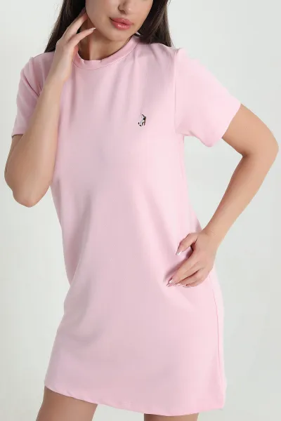 Pembe Oysho Nakış Detay Kadın Elbise 459703
