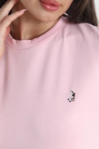 Pembe Oysho Nakış Detay Kadın Elbise 459703