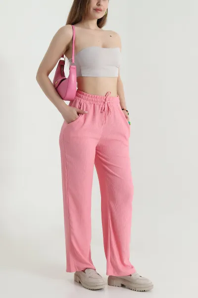 Pembe Palazzo Bürümcük Kadın Pantolon 470700