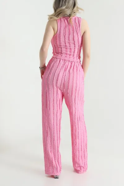 Pembe Pantolon Bluz Kadın İkili Takım 456794