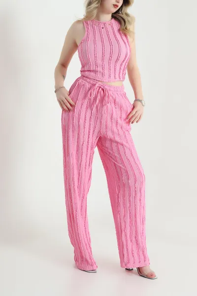 Pembe Pantolon Bluz Kadın İkili Takım 456794
