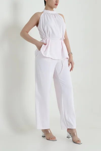 Pembe Pantolon Bluz Kadın Linda İkili Takım 458290