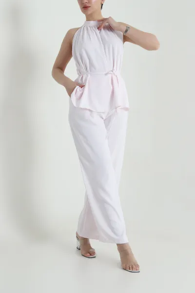Pembe Pantolon Bluz Kadın Linda İkili Takım 458290