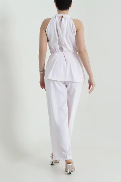 Pembe Pantolon Bluz Kadın Linda İkili Takım 458290