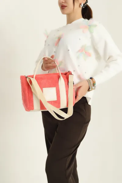 Pembe Peluş El Kol ve Omuz Çantası 325974