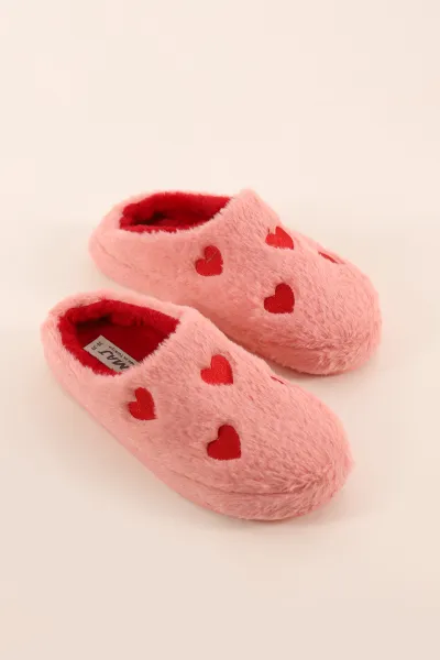 Pembe Peluş Figürlü Kadın Ev Terliği 399430