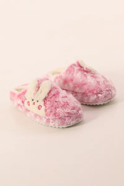 Pembe Peluş Tavşan Kulaklı Kadın Ev Terliği 389255