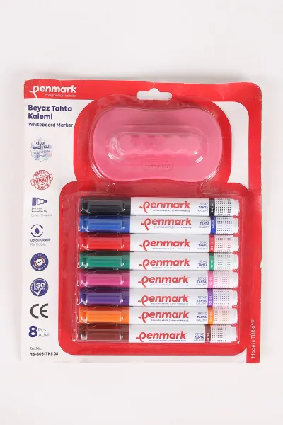 Pembe Penmark Tahta Kalem Seti / 8 Renk + Tahta Silgisi - Blisterli 462070