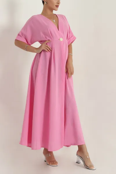 pembe-pera-keten-kadin-elbise-380272