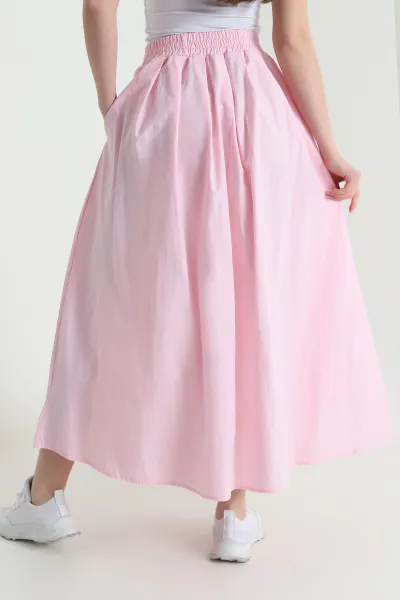 Pembe Pileli Cepli Paraşüt Kadın Etek 453963