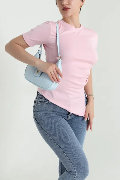 Pembe Pileli Oysho Kadın Bluz 467269