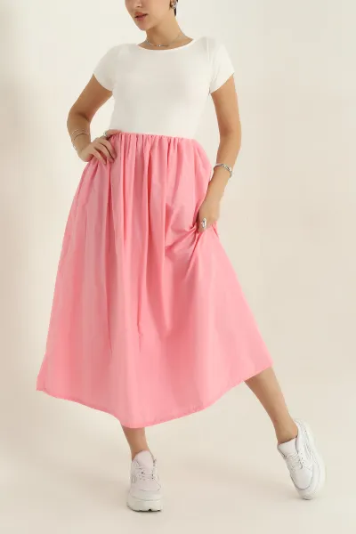 pembe-poplin-garnilli-kadin-elbise-373071