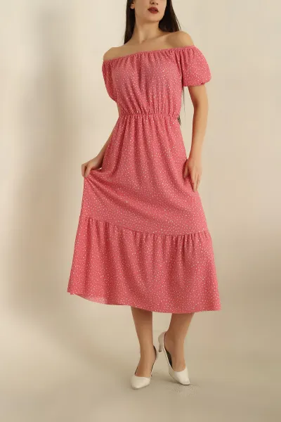 pembe-puantiyeli-madonna-yaka-burumcuk-elbise-274779