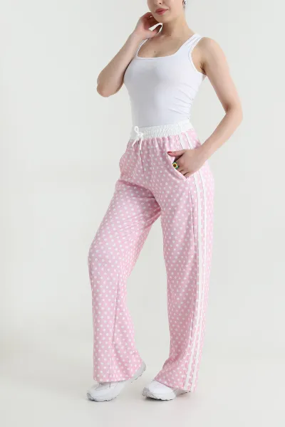 Pembe Puantiyeli Scuba Kadın Pantolon 466230
