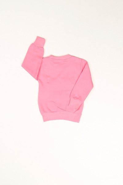 Pembe Pul ve Nakış İşlemeli Şardonlu Kız Çocuk Sweat 80783