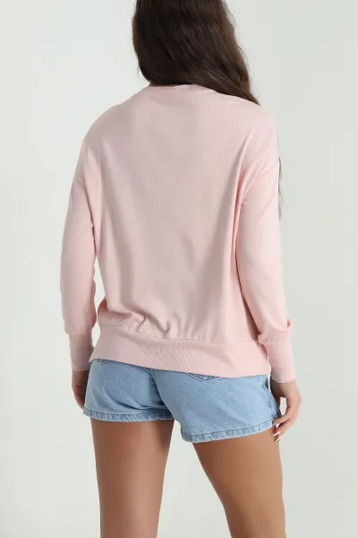Pembe Ribanalı Kadın Viskon Bluz 484426