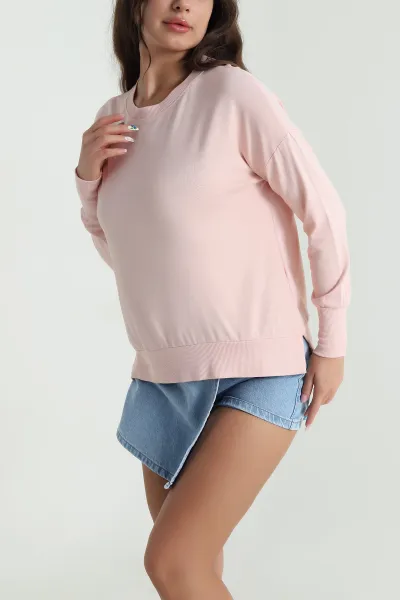 Pembe Ribanalı Kadın Viskon Bluz 484426