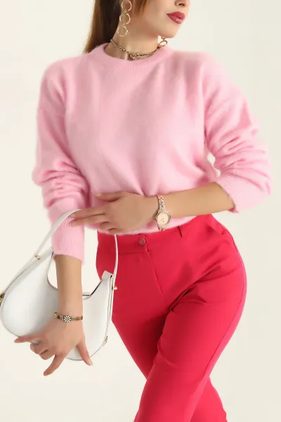 Pembe Sakallı Bayan Triko Kazak 306196