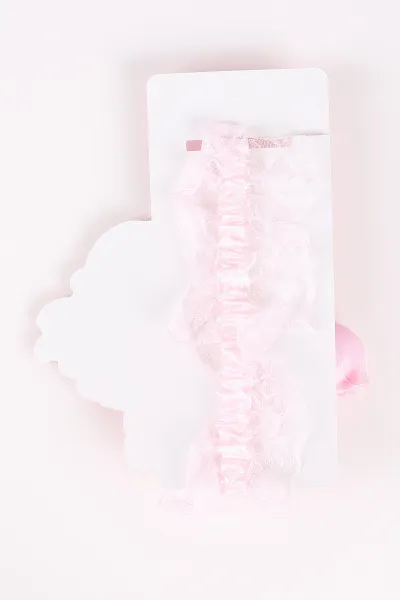 Pembe Sallantı Laleli Tüllü Kız Çocuk Saç Bandı 464484