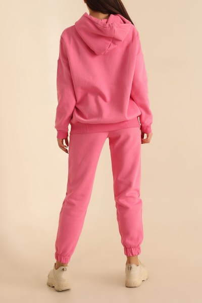 Pembe Şardonlu Baskılı İkili Takım 215607